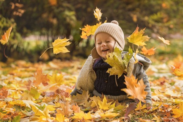 Дети осенью