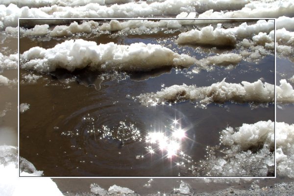 Весенняя капель и лужи