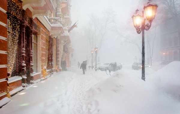 Зимняя Пурга в городе