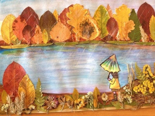 Аппликация краски осени