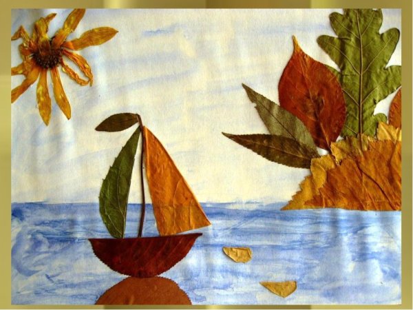 Композиция из листьев