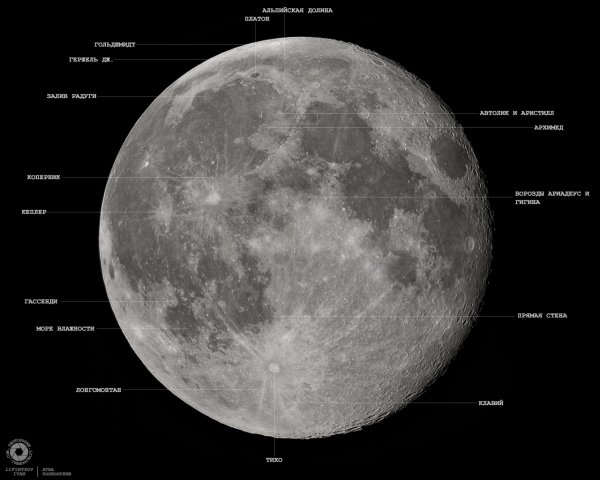 Карта Луны высокого разрешения