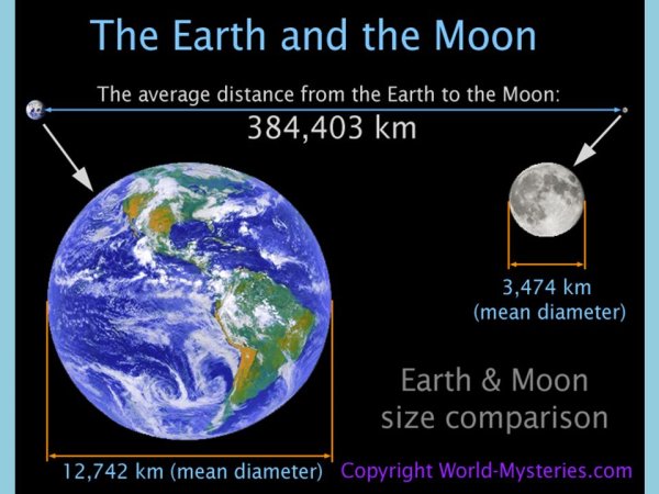 Диаметр земли до Луны