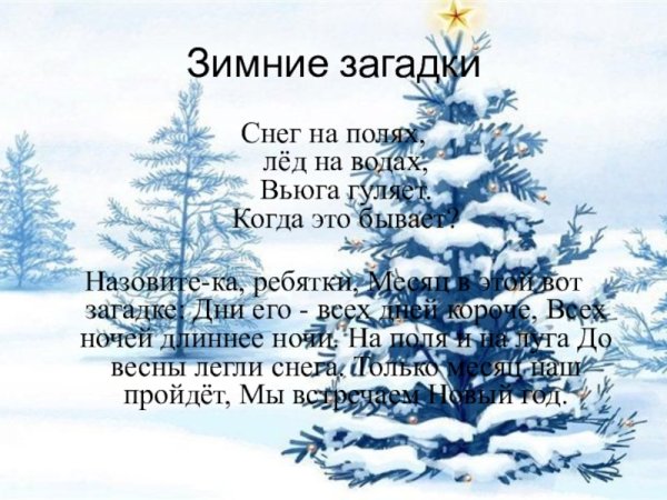 Загадка про зимний лес