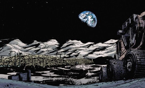 Пейзаж на Луне терраформированного