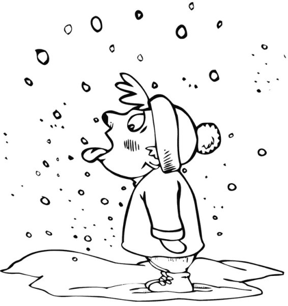 Раскраска первый снег