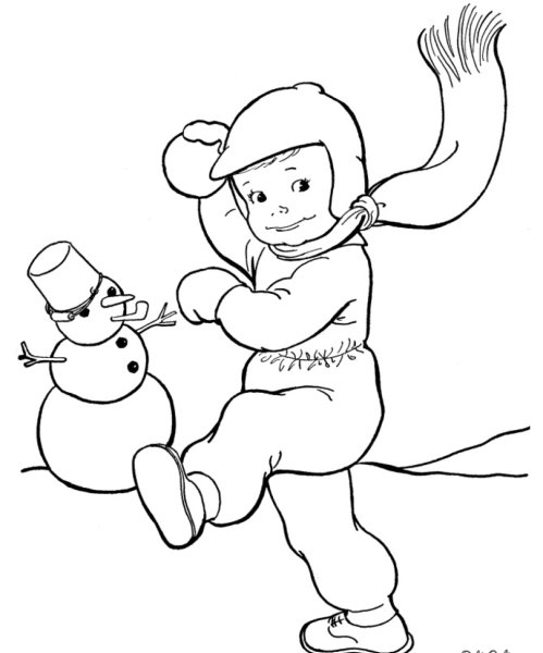 Раскраска. Зимние забавы
