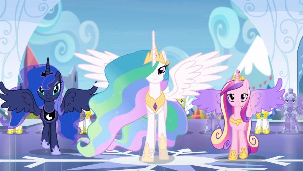 Принцесса Селестия и принцесса Луна и принцесса Каденс