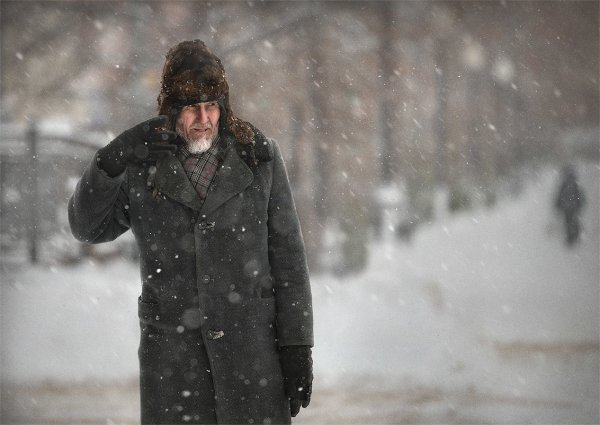 Снегопад люди