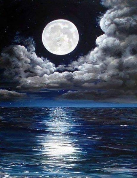 Пейзаж Лунная ночь