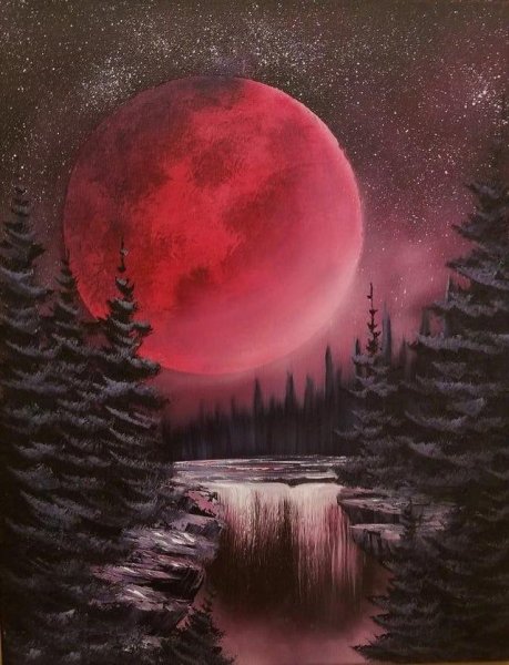 Красная Луна пейзаж