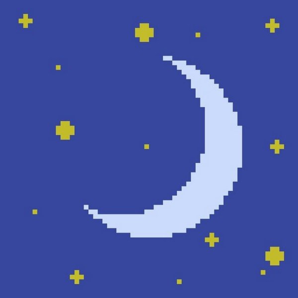 Луна пиксель арт