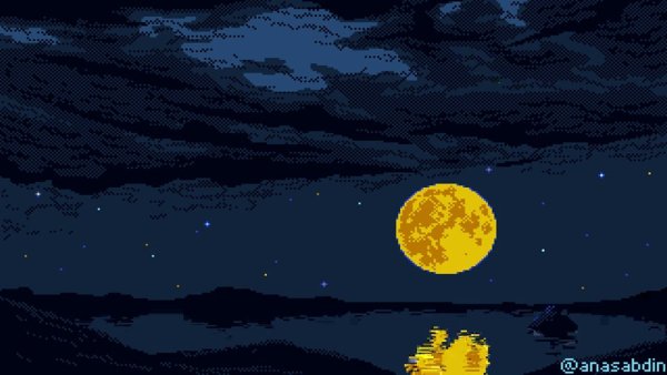 Пиксельный фон Луна