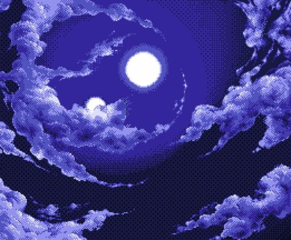 Пиксельное ночное небо