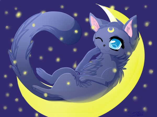 Кошка Сейлор Мун Луна арт
