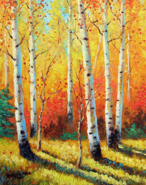 Осенний лес красками