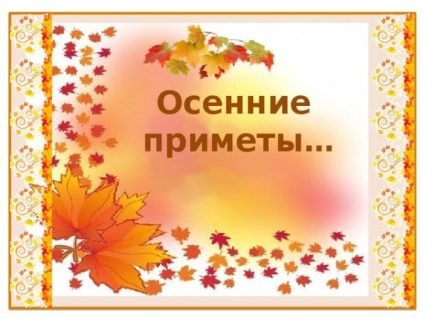 Загадки и приметы про осень