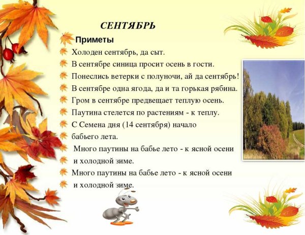 Стихи про месяцы осени для детей