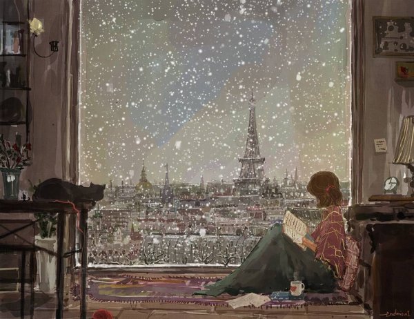 Зимний вечер у окна