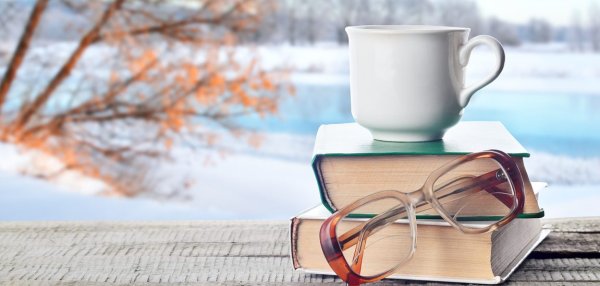 Книга на зимнем фоне