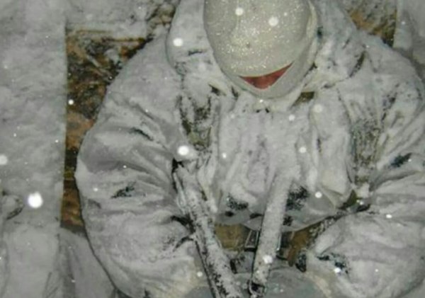 Замерший солдат на посту