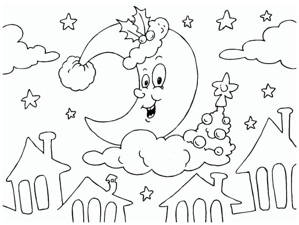 Месяц раскраска