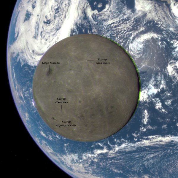 Луна на фоне земли