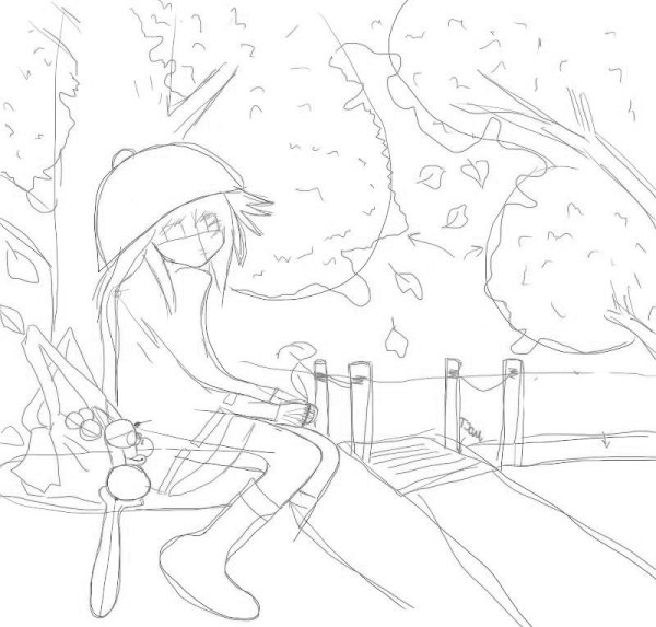 Осень простым карандашом