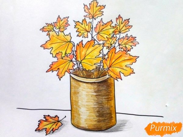 Осенний букет карандашом