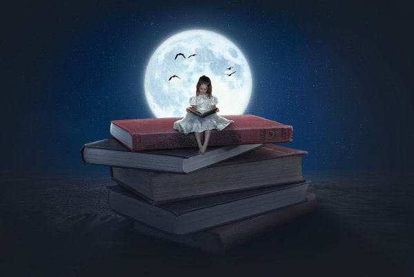 Эстетика чтения книг под луной