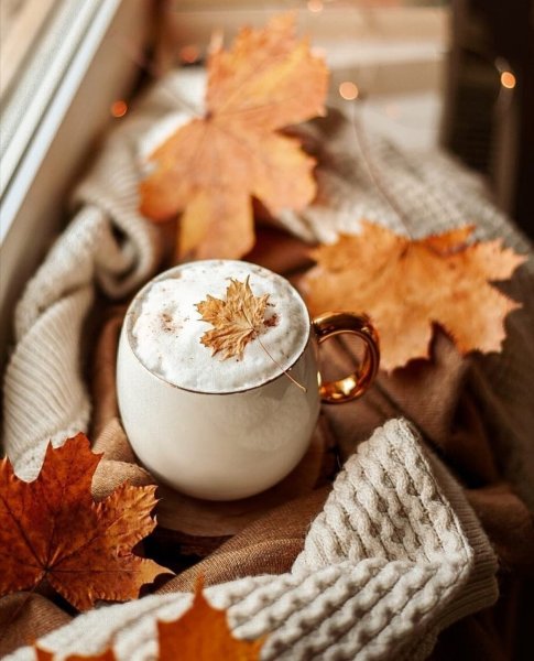Утро кофе осень