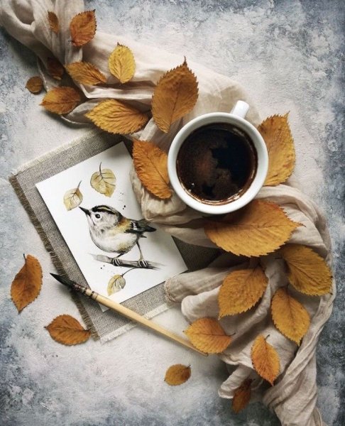 Утро кофе осень