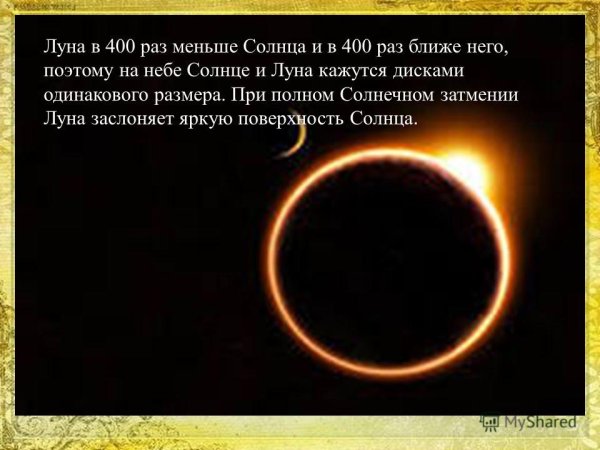 Луна меньше солнца