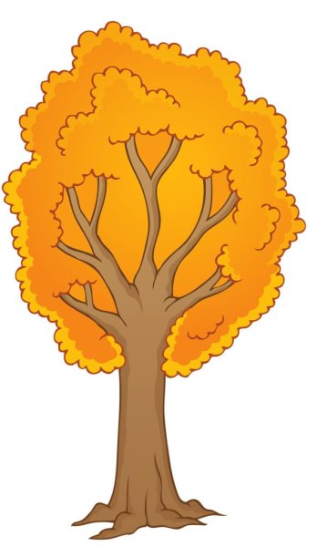 Осеннее дерево с дуплом для детей