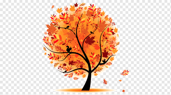 Наклейки осенние деревья