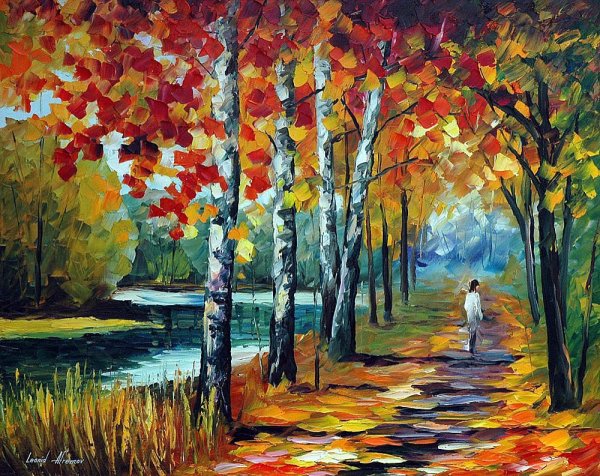 Осенний пейзаж гуашью