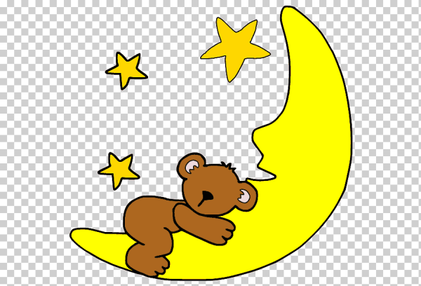 Спящий мишка на прозрачном фоне