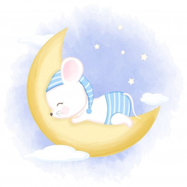 Мышонок спит на месяце