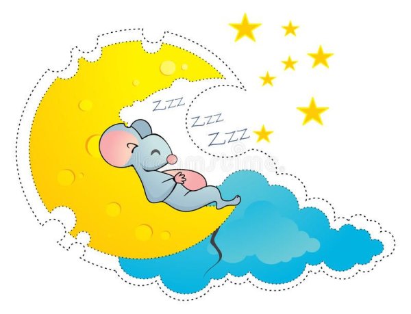 Мышонок спит на Луне