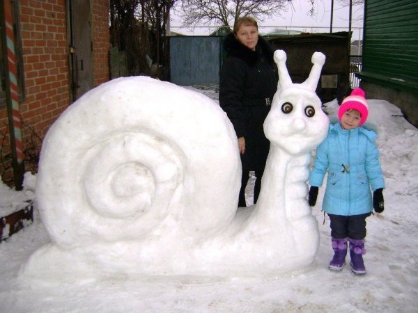 Поделки из снега своими руками вместе с детьми — снежные фигуры
