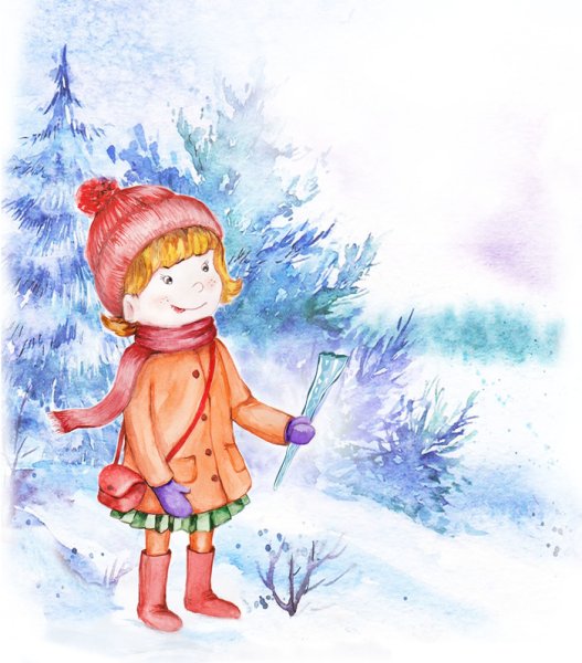 Сосульки акварелью