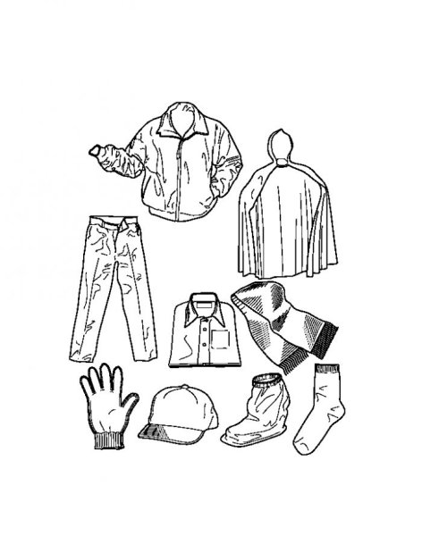 Раскраска осенняя одежда