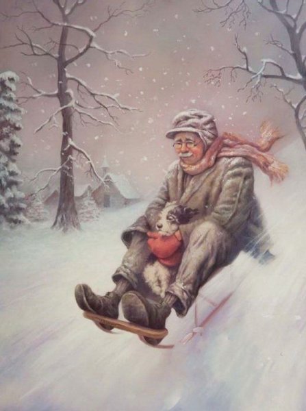 Катание на санках с горки