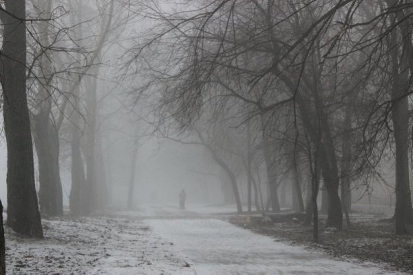 Туман зимой в городе