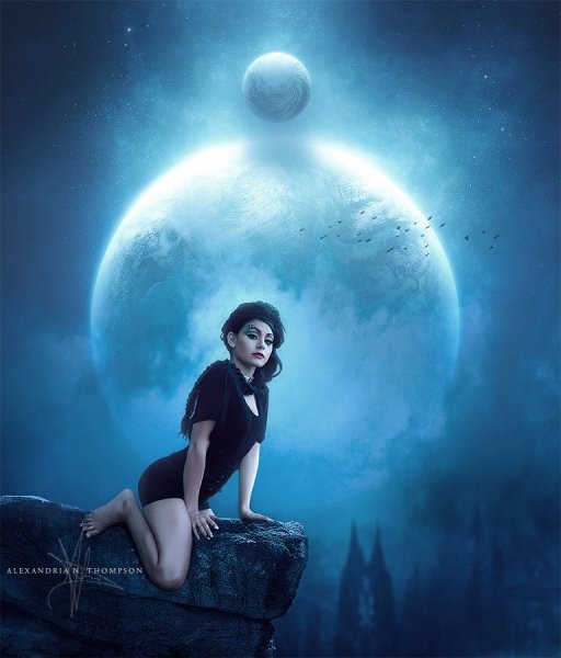 Девушка и планеты