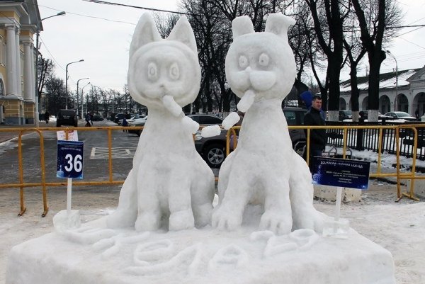 Снежные фигуры из мультиков