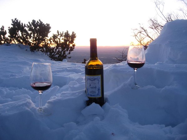 Бокал на снегу