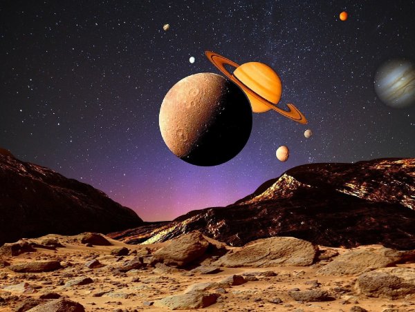 Марс Луна земля Сатурн