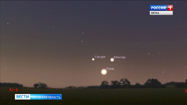 Сближение Луны и Сатурна