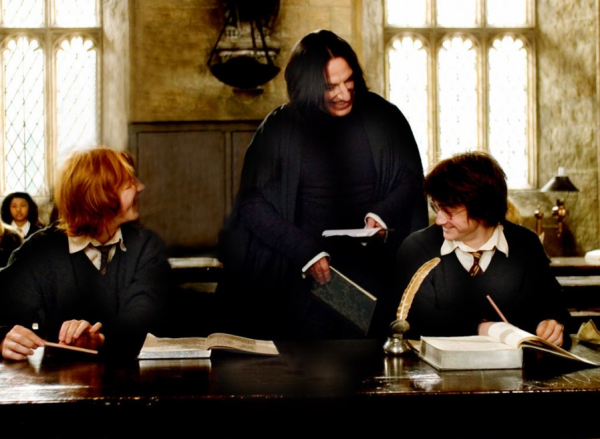 Алан Рикман Северус Снейп на съемках